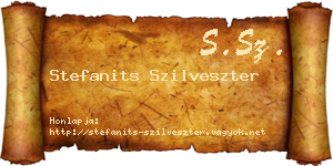 Stefanits Szilveszter névjegykártya