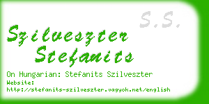 szilveszter stefanits business card